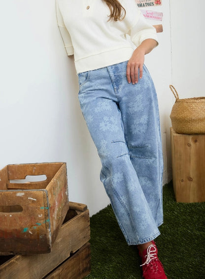 The Delilah Floral Washed Denim Jeans