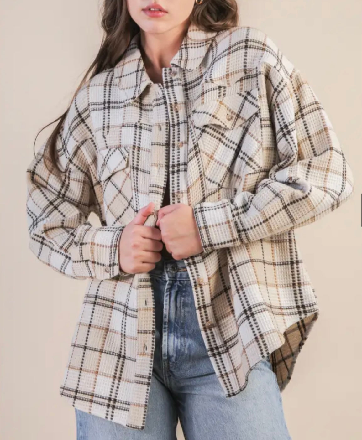 The Channing Oversized Plaid Casual Shacket