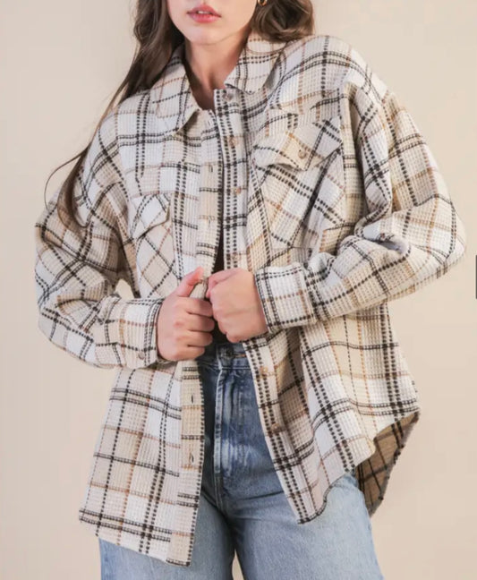 The Channing Oversized Plaid Casual Shacket