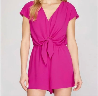 The Abbie Tie Front Romper