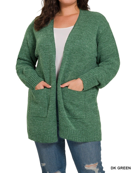 The Curvy Lenna Midi Open Front Cardigan