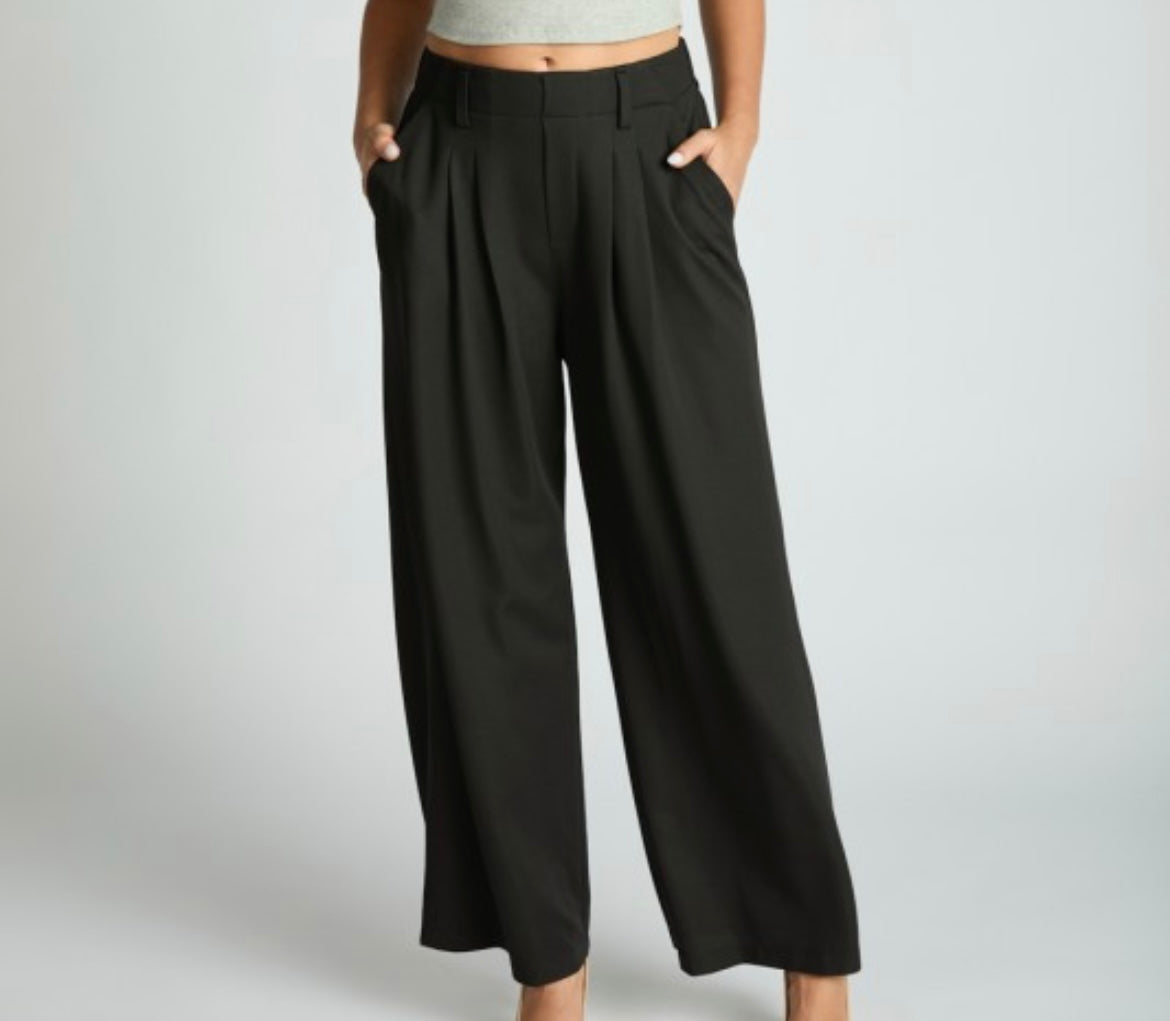 The Olsan Wide Leg Micro Waffle Textured Pants