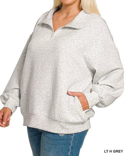 The Silvia Curvy Quarter Zip Pullover