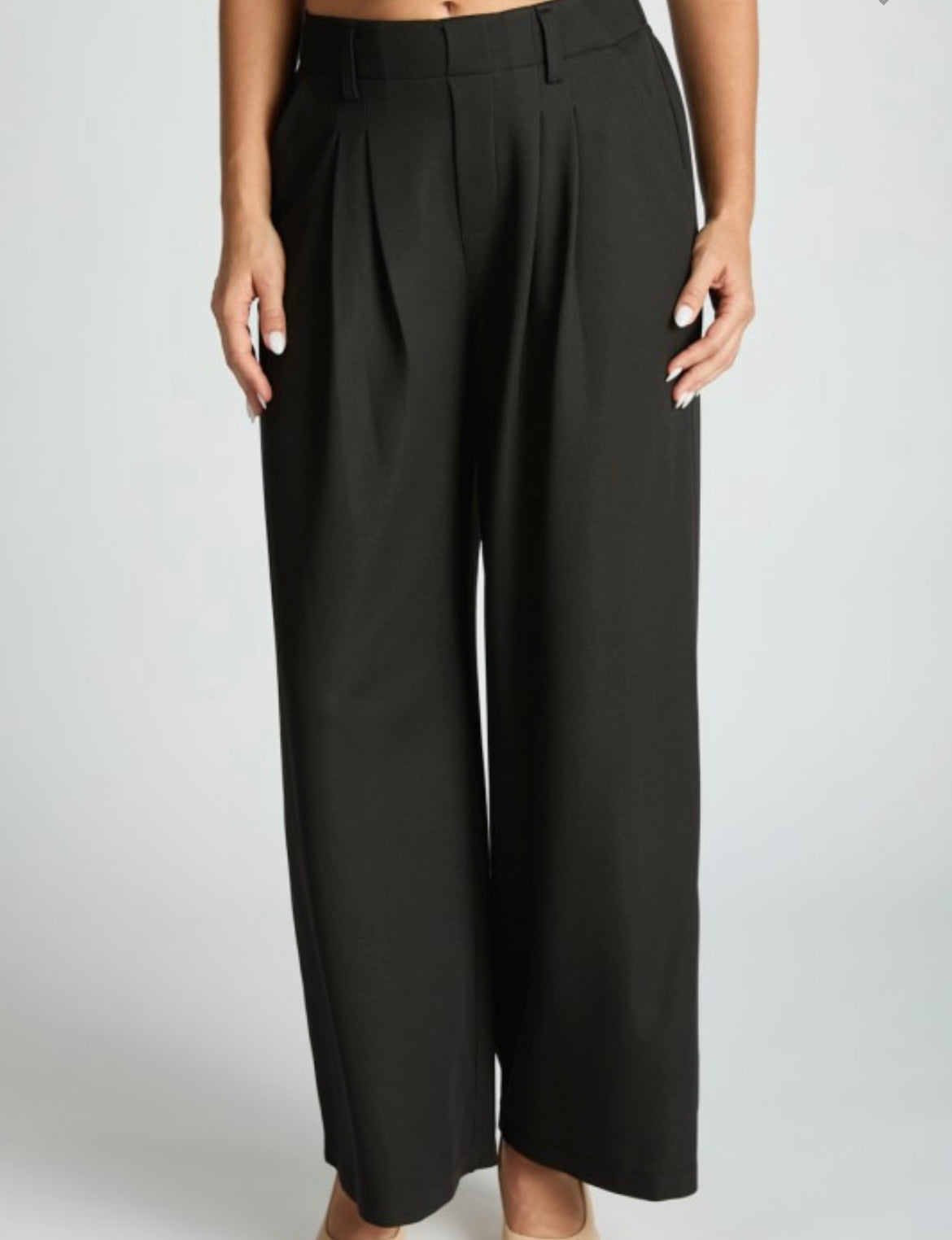 The Olsan Wide Leg Micro Waffle Textured Pants