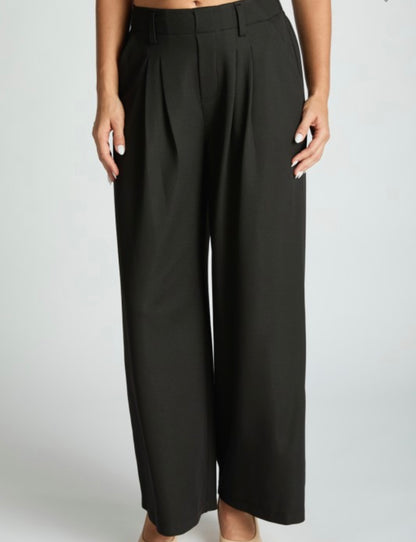 The Olsan Wide Leg Micro Waffle Textured Pants