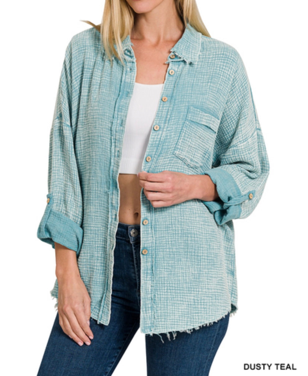 The Sedona Summer Gauze Button Up
