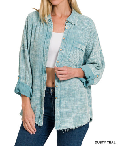 The Sedona Summer Gauze Button Up