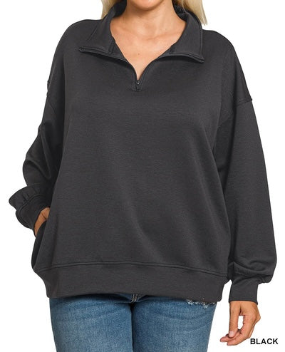 The Silvia Curvy Quarter Zip Pullover