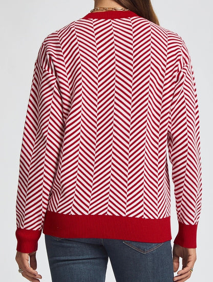 The Zoie Lightweight Christmas Chevron Sweater