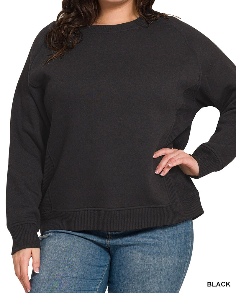 The Finny Curvy Ribbed Side Sweatshirts