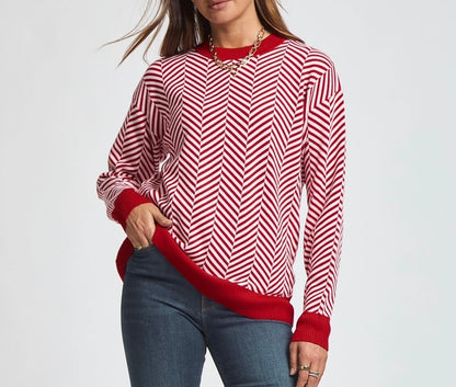 The Zoie Lightweight Christmas Chevron Sweater