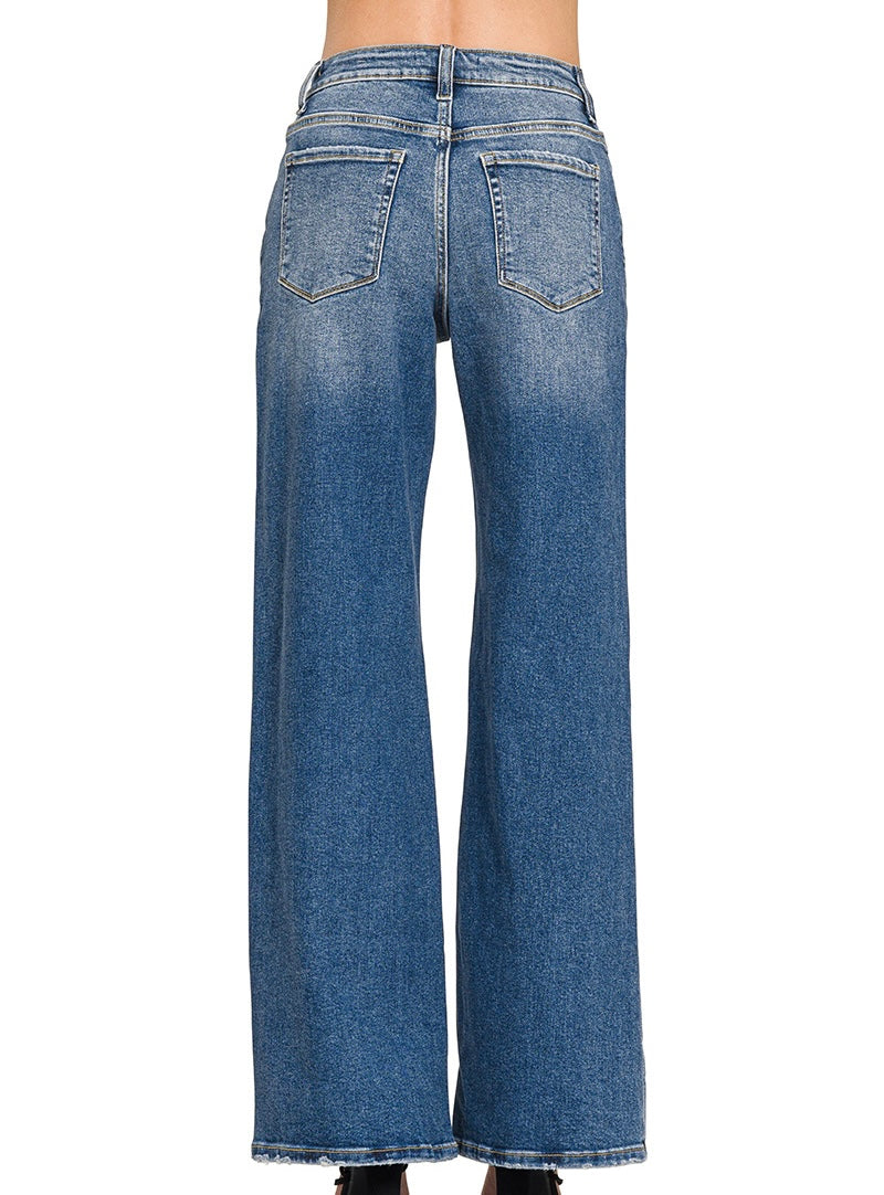 The Macey High Waisted Straight Wide Leg Jeans