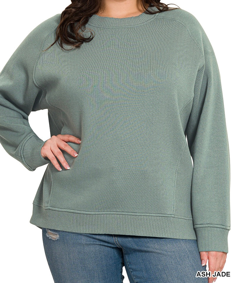 The Finny Curvy Ribbed Side Sweatshirts