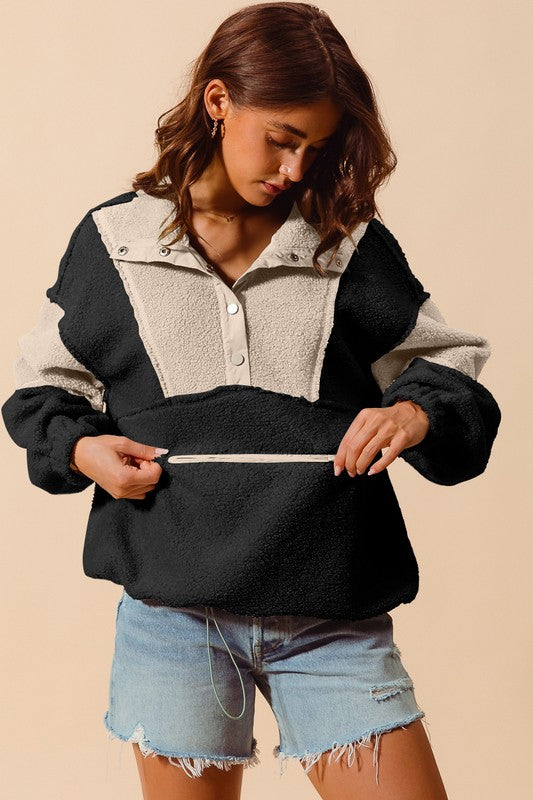 The Kline Color Block Pullover Sherpa