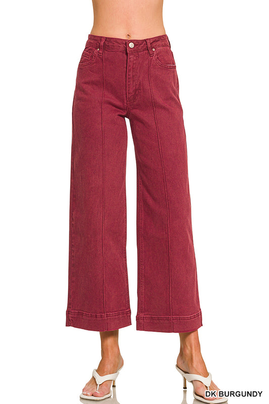 The High Rise Heidi Cropped Pintucked Pants