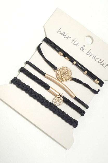 Boho Dual Function Knit Bracelet Hair Ties