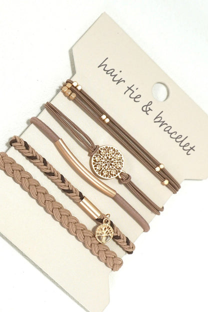 Boho Dual Function Knit Bracelet Hair Ties