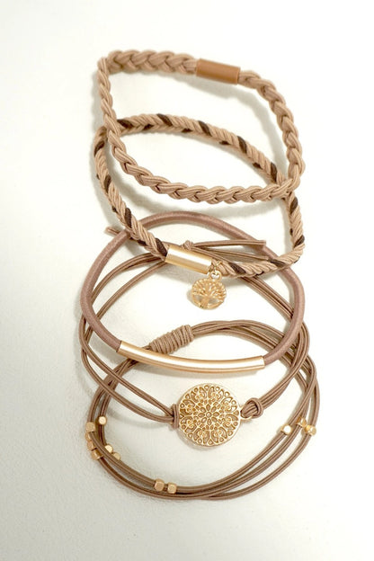 Boho Dual Function Knit Bracelet Hair Ties
