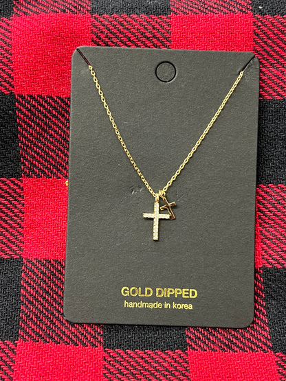 Faith Double Cross Necklace