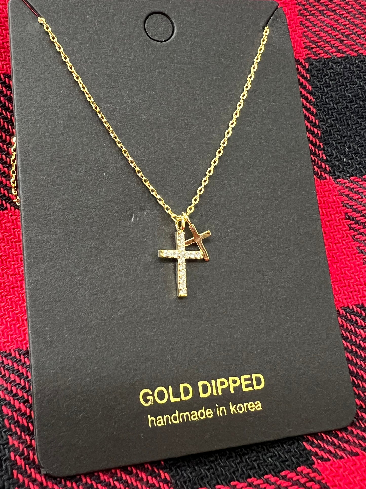 Faith Double Cross Necklace