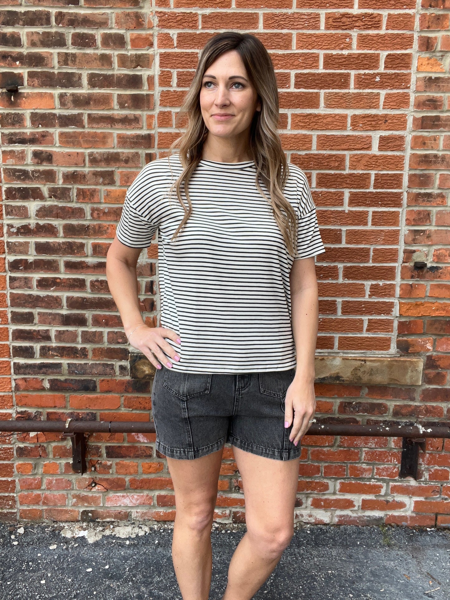 The Seattle Striped Oversized Short Sleeve Tee