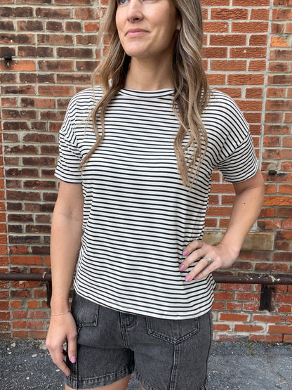 The Seattle Striped Oversized Short Sleeve Tee