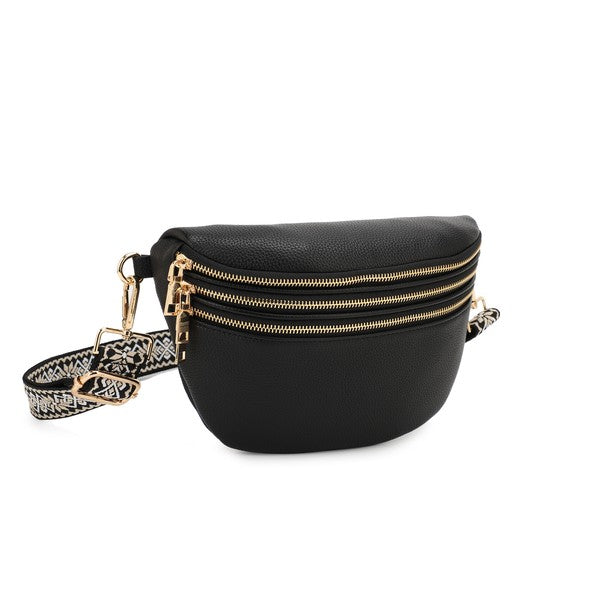 The Tia Triple Zipper Sling Bag