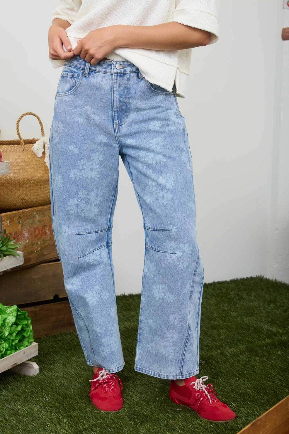 The Delilah Floral Washed Denim Jeans