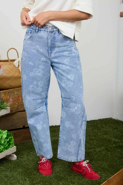 The Delilah Floral Washed Denim Jeans