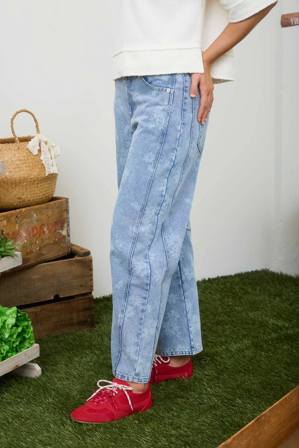 The Delilah Floral Washed Denim Jeans