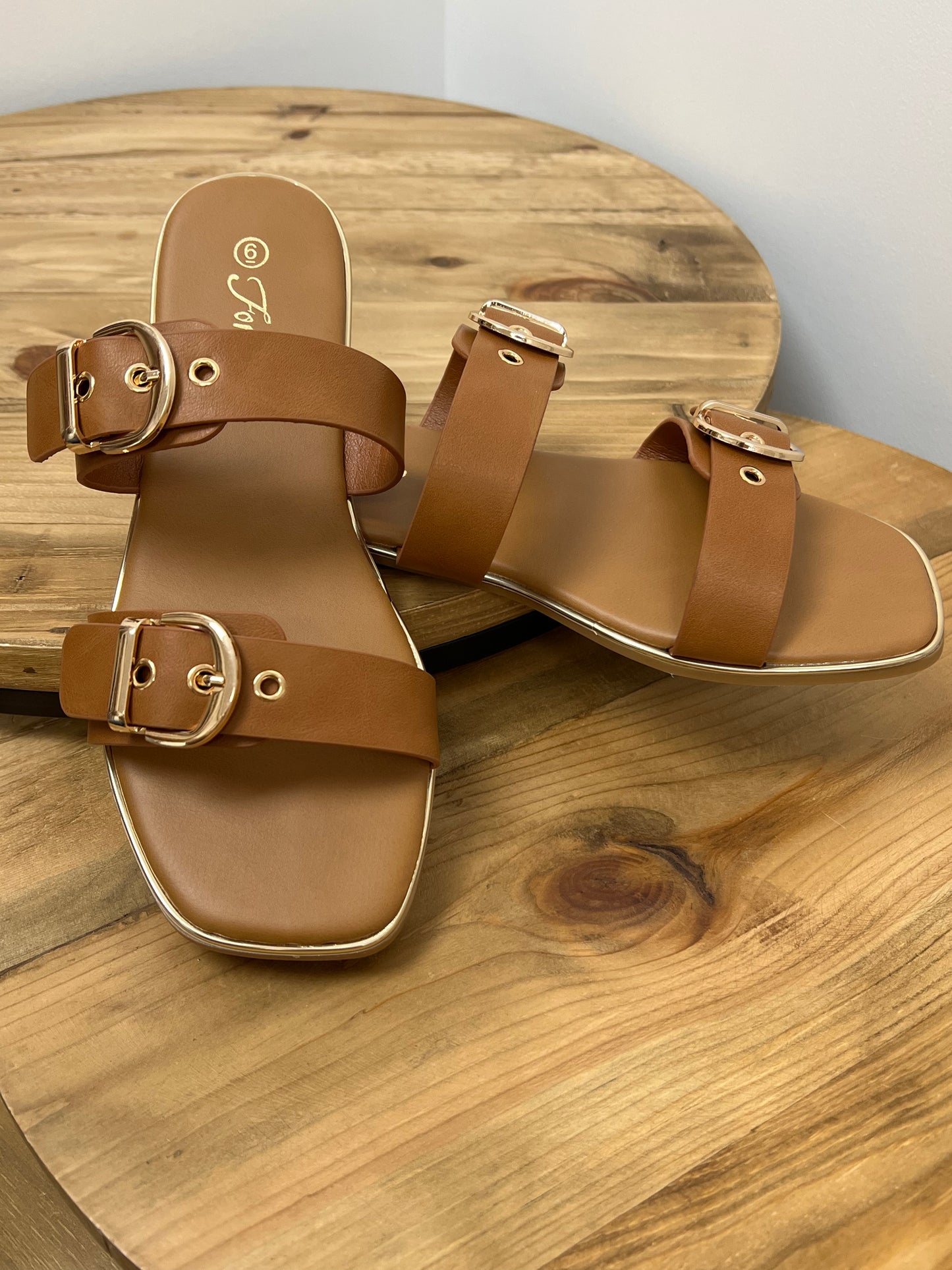 The Aldeen Slip On Tan Sandal