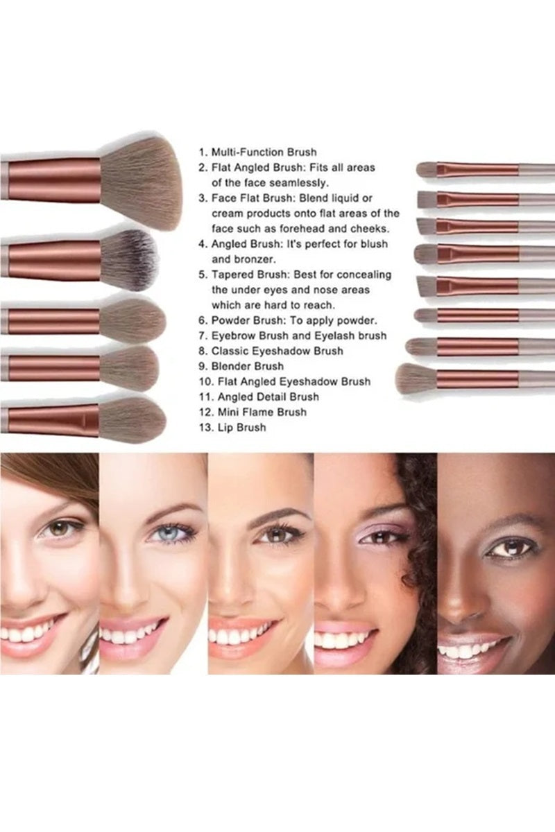 13 Piece Makeup Brush Set