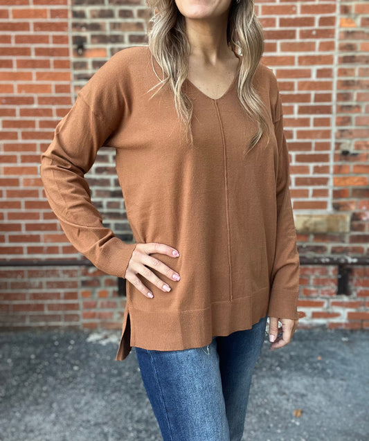 The Lynn Lightweight V-Neck Sweater Top