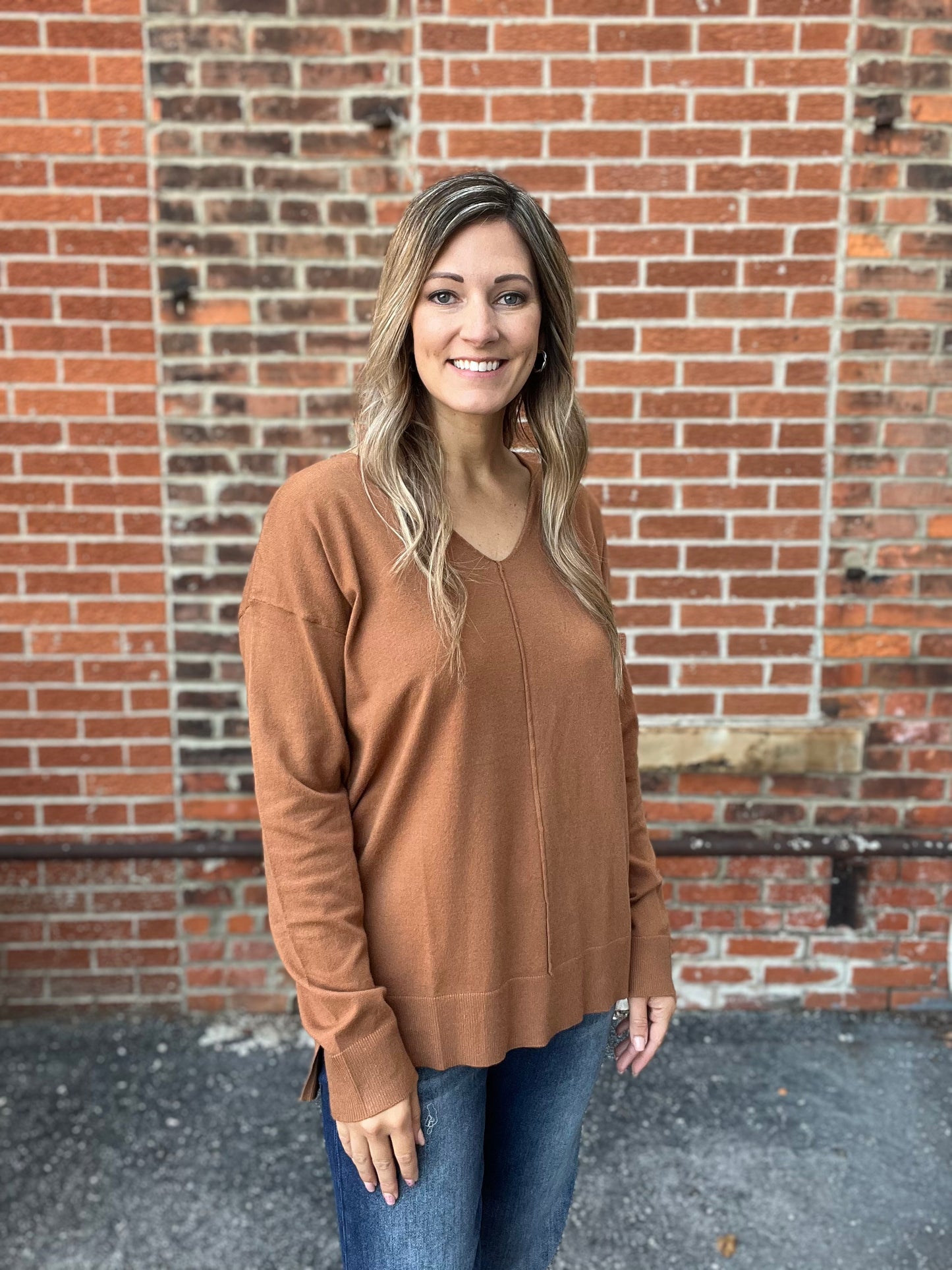 The Lynn Lightweight V-Neck Sweater Top