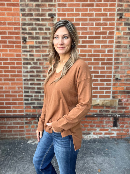 The Lynn Lightweight V-Neck Sweater Top