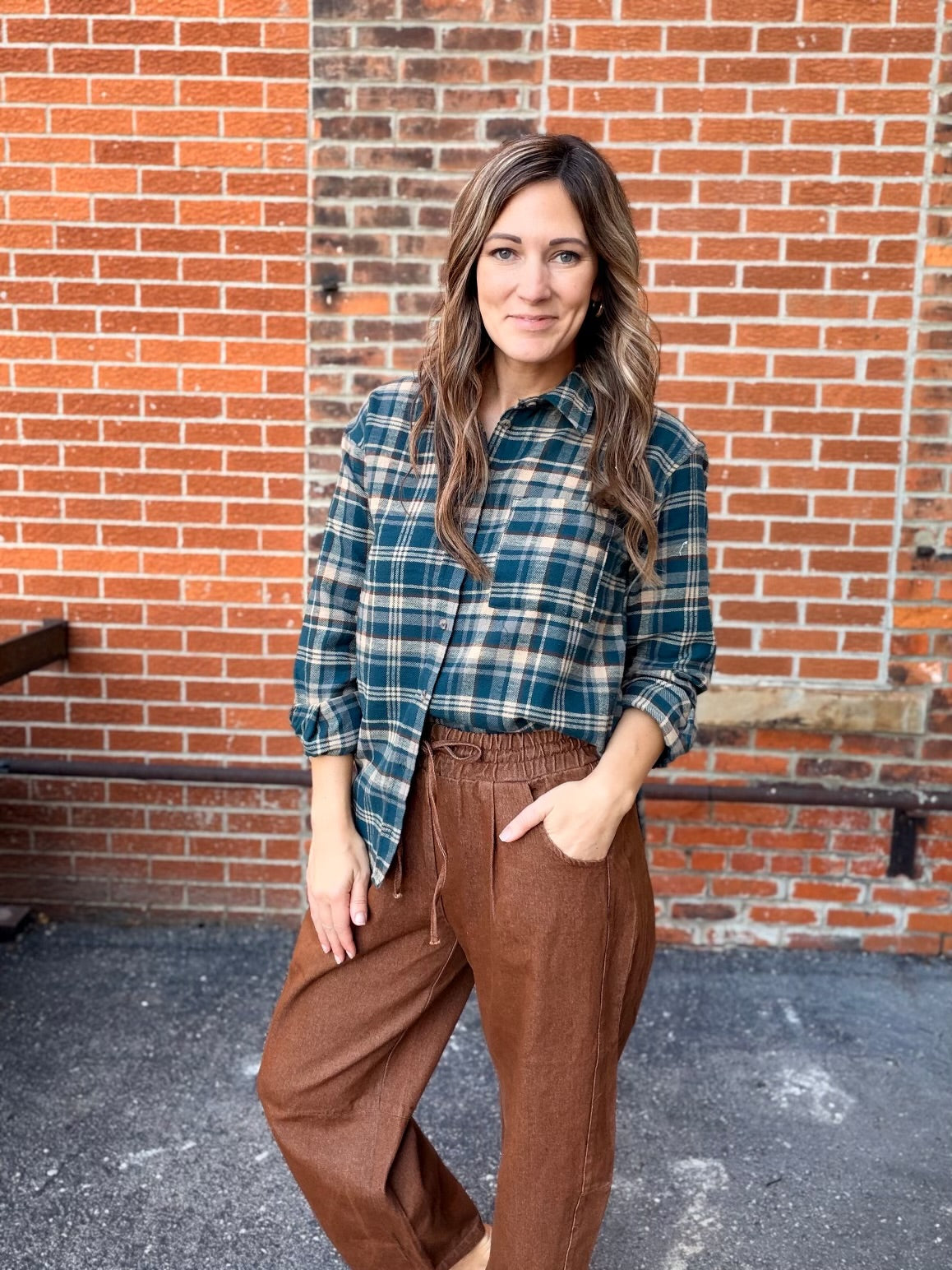 The Vernon Plaid Button Down Top