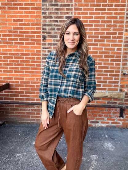 The Vernon Plaid Button Down Top