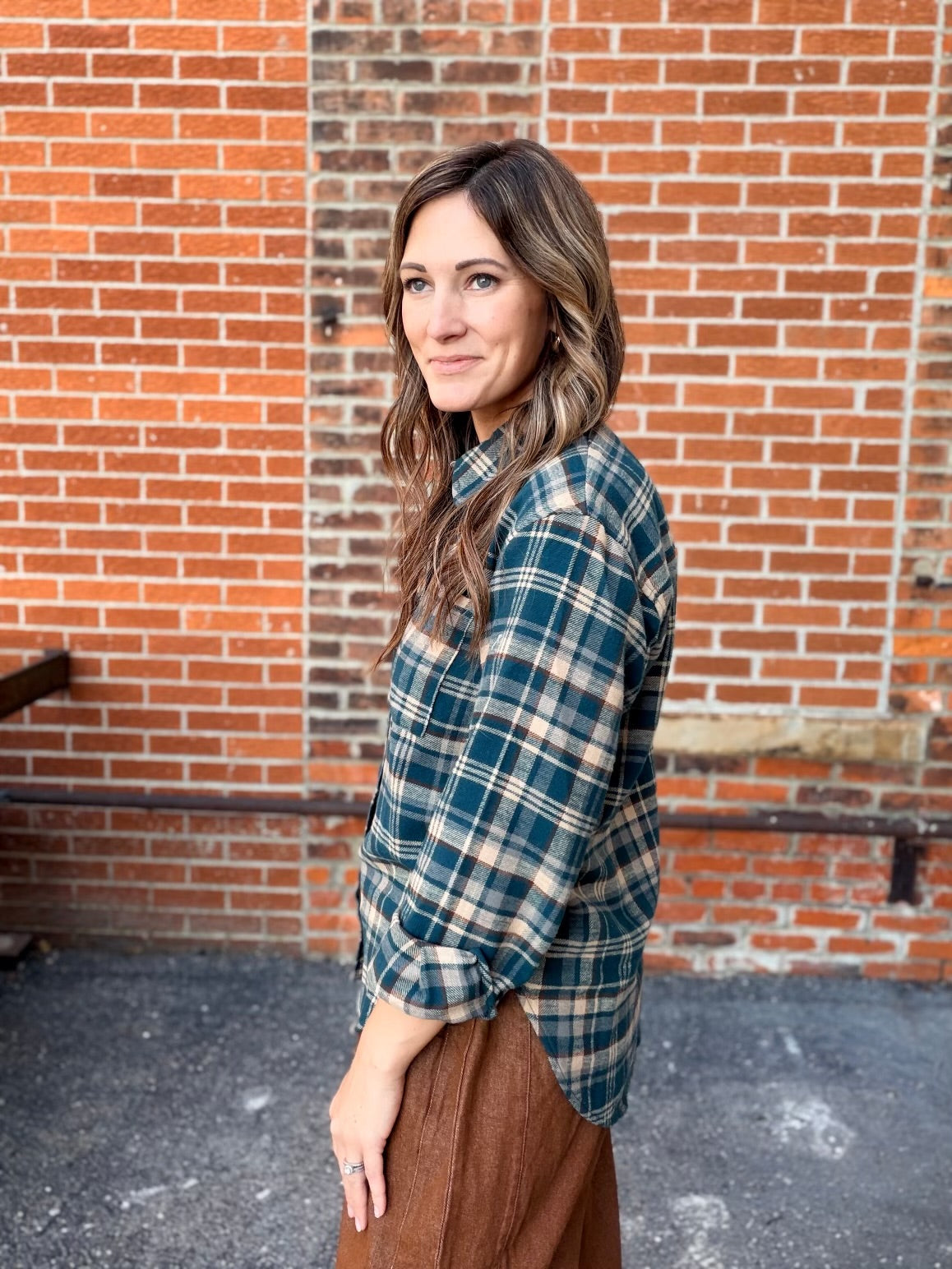 The Vernon Plaid Button Down Top