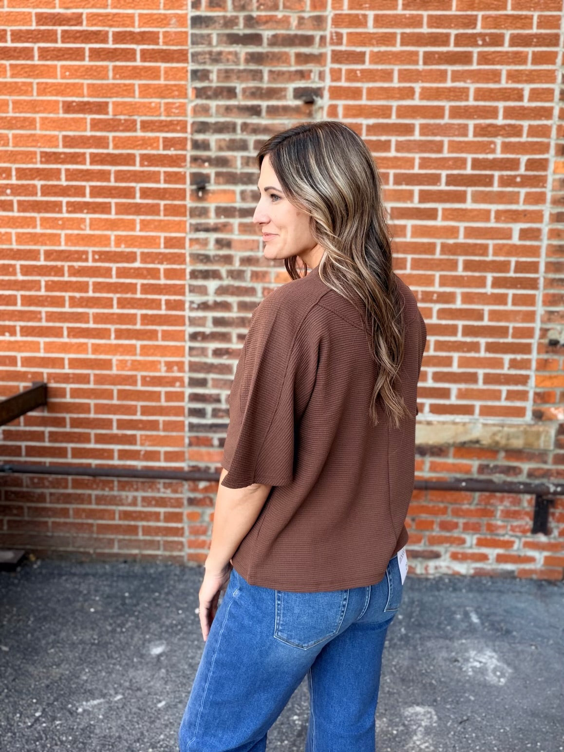 The Kline Quarter Sleeve Textured Top