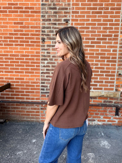 The Kline Quarter Sleeve Textured Top