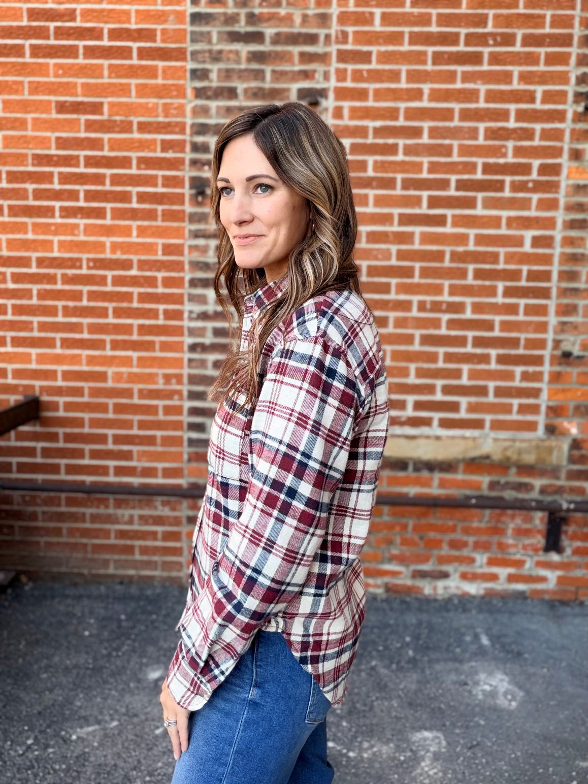 The Vernon Plaid Button Down Top