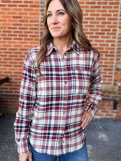The Vernon Plaid Button Down Top