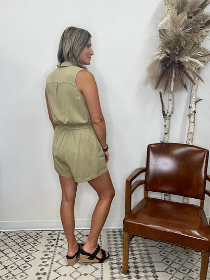 The Greenly Collared Romper