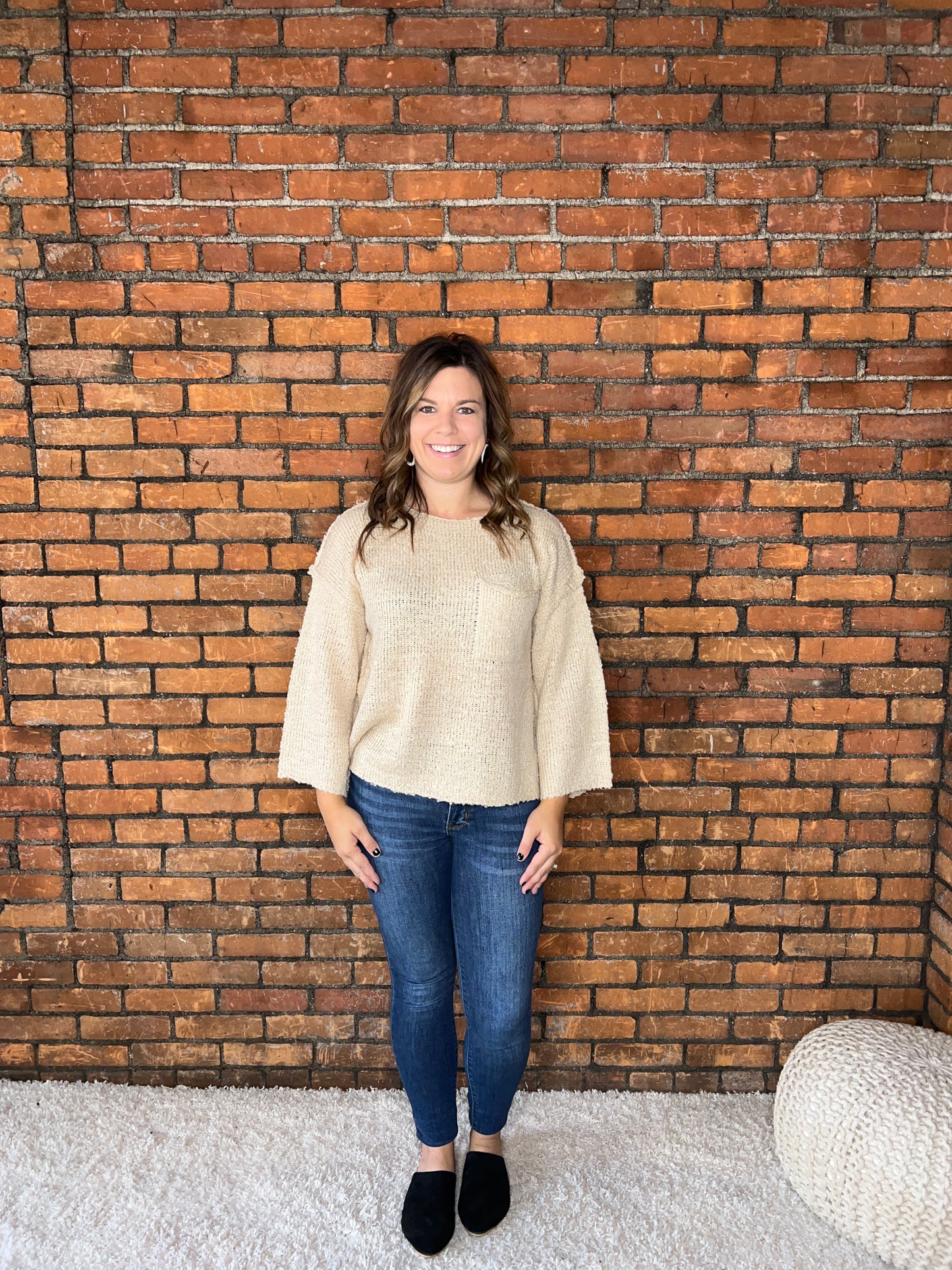 The Carie Cream Loose Fit Sweater