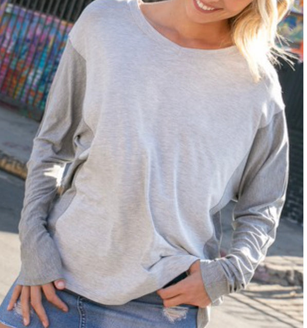 The Stacey Curvy Grey Long Sleeve