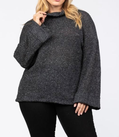 The Charcoal Fisherman’s Ribbed Stitch Curvy Cowl Neck