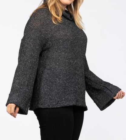 The Charcoal Fisherman’s Ribbed Stitch Curvy Cowl Neck