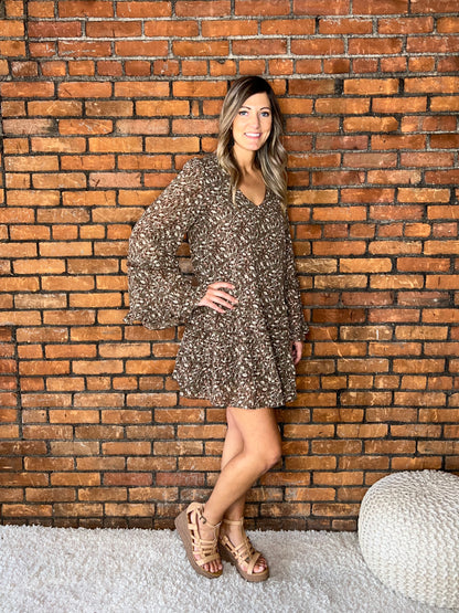 The Sidney Brown Floral Mini Dress