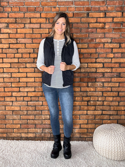 The Raeley Striped Henley Top