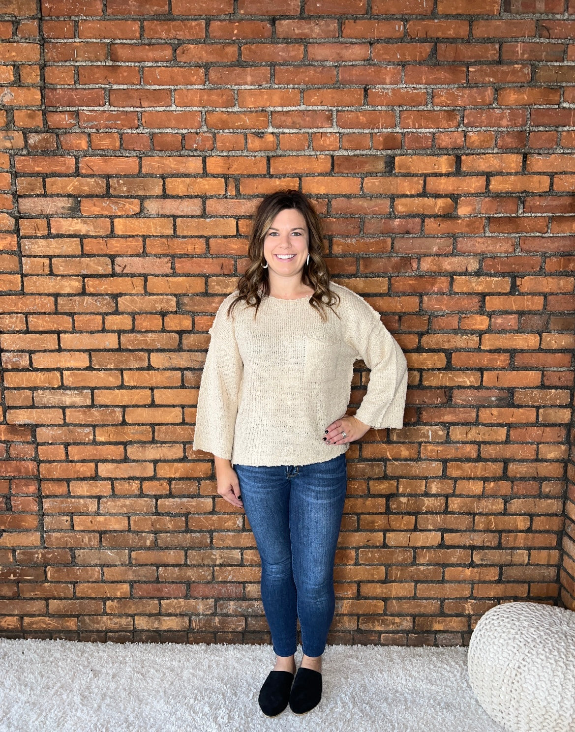 The Carie Cream Loose Fit Sweater